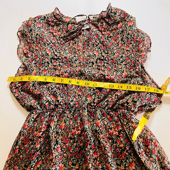 BB Dakota Steve Madden Floral Ruffle Dress Size Large Multicolored - Picture 6 of 9